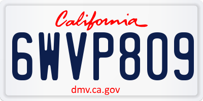 CA license plate 6WVP809