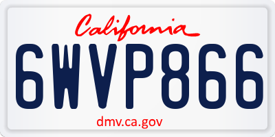 CA license plate 6WVP866