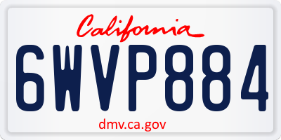 CA license plate 6WVP884