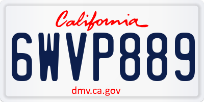 CA license plate 6WVP889