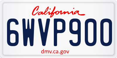 CA license plate 6WVP900