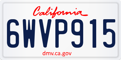 CA license plate 6WVP915