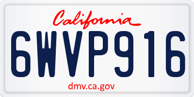 CA license plate 6WVP916