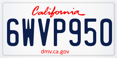 CA license plate 6WVP950