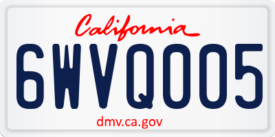 CA license plate 6WVQ005
