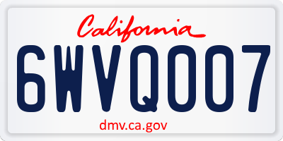 CA license plate 6WVQ007