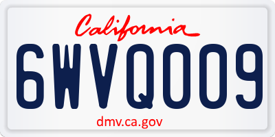 CA license plate 6WVQ009