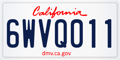 CA license plate 6WVQ011