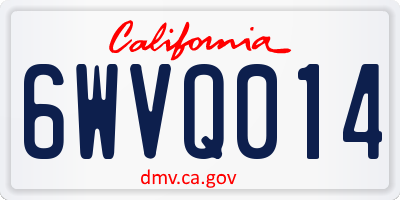 CA license plate 6WVQ014