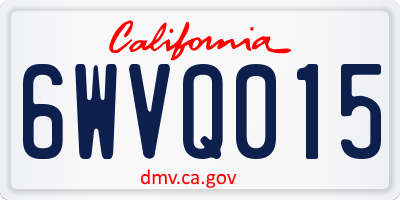 CA license plate 6WVQ015