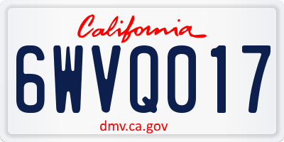 CA license plate 6WVQ017