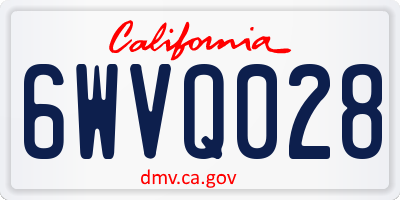 CA license plate 6WVQ028
