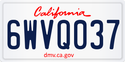 CA license plate 6WVQ037