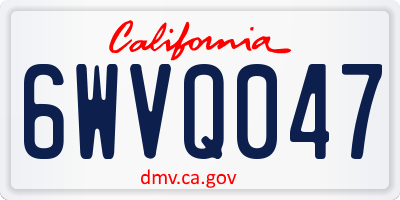 CA license plate 6WVQ047