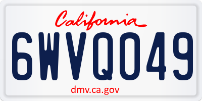 CA license plate 6WVQ049