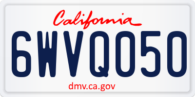 CA license plate 6WVQ050