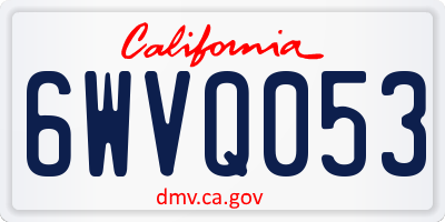 CA license plate 6WVQ053