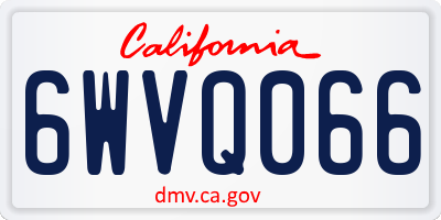 CA license plate 6WVQ066