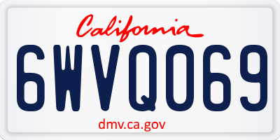 CA license plate 6WVQ069