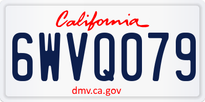 CA license plate 6WVQ079