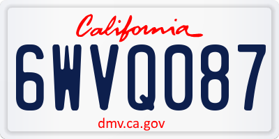 CA license plate 6WVQ087