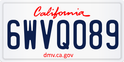 CA license plate 6WVQ089