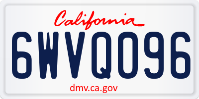 CA license plate 6WVQ096