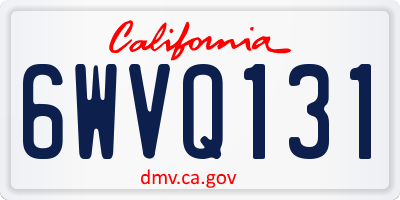 CA license plate 6WVQ131