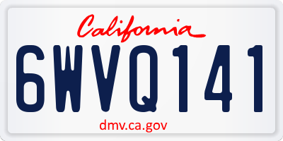 CA license plate 6WVQ141