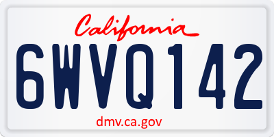 CA license plate 6WVQ142