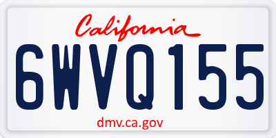 CA license plate 6WVQ155