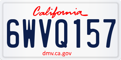 CA license plate 6WVQ157