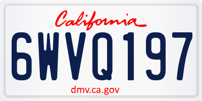 CA license plate 6WVQ197