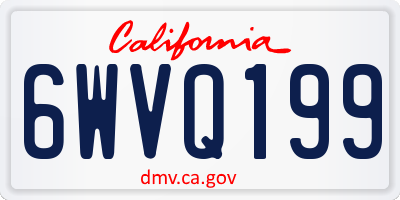 CA license plate 6WVQ199