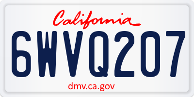CA license plate 6WVQ207