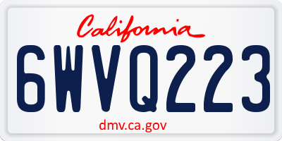 CA license plate 6WVQ223