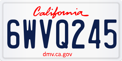 CA license plate 6WVQ245
