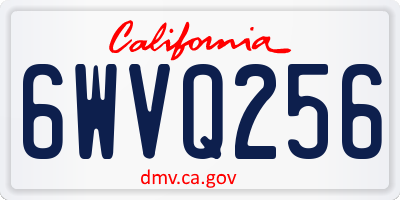 CA license plate 6WVQ256