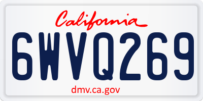CA license plate 6WVQ269