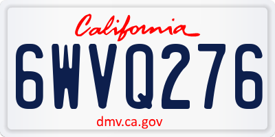 CA license plate 6WVQ276