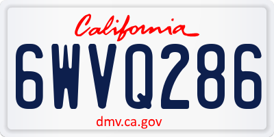 CA license plate 6WVQ286