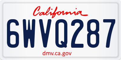 CA license plate 6WVQ287
