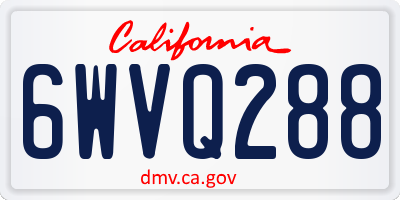 CA license plate 6WVQ288