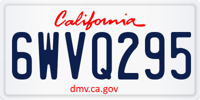 CA license plate 6WVQ295