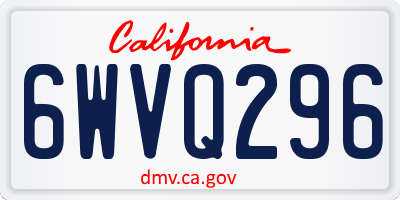 CA license plate 6WVQ296