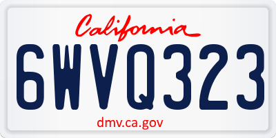 CA license plate 6WVQ323