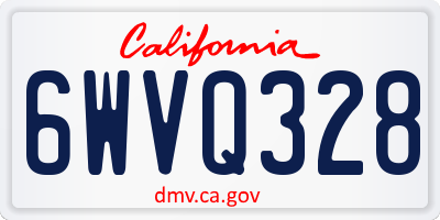 CA license plate 6WVQ328
