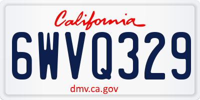 CA license plate 6WVQ329