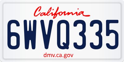 CA license plate 6WVQ335