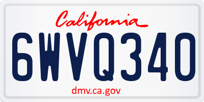 CA license plate 6WVQ340